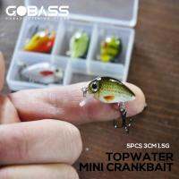 GOBASS 5pcs Mini Fish Bass Fishing Lure ชุด 3cm 1.5g Mini เหยื่อประดิษฐ์ Topwater Crank Wobblers สำหรับ Pike Crankbaits ตกปลา-Cailine