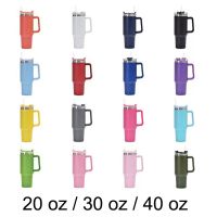 Insulated Tumbler Straw Stainless Steel Coffee Cup Car Vacuum Flasks Portable Water Bottle 20 30 40 Oz Tumbler With Handle