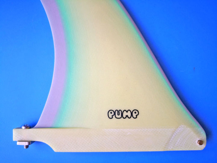 pump-3-layer-resin-longboard-surfboard-fin-9-inch-light-yellow-light-green-light-grey