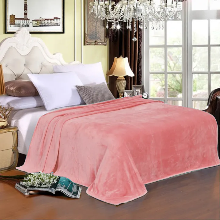 All Things Valued Double Size Blanket Plain Colored Kumot 180x200cm