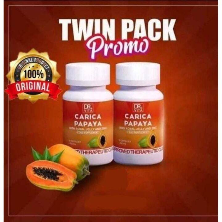 ORIGINAL PROMO TWIN PACK DR. VITA CARICA PAPAYA WITH ROYAL AND ZINC