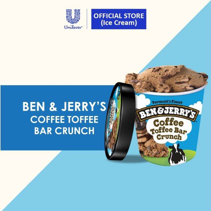 Ben & Jerry's Coffee Toffee Bar Crunch Ice Cream Pint 473ml Lazada