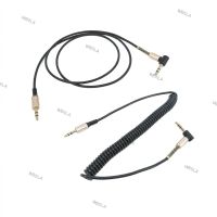 3pole 1M stereo 3.5mm Male to male Jack AUX Audio spring extend connector Cable 90 Degree Right Angle Speaker for PC Headphone W6TH