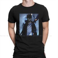 Leisure Stickers  T-Shirt for Men O Neck Pure Cotton T Shirt Solo Leveling Sung Jin Woo Yoo Jin Ho Anime Short Sleeve Tee Shirt 4XL 5XL 6XL