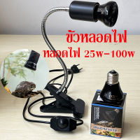 พร้อมส่ง?หลอดให้ความร้อน 25w-150w สำหรับสัตว์เลี้ยงทุกชนิด ขั้วหลอดไฟเซรามิค​ + หลอดไฟเซรามิค  ขั้วมาตรฐาน E27