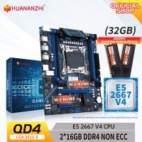 เมนบอร์ด + CPU + เมนบอร์ดแรม + CPU + แรม Huanzhi X99 QD4 LGA 2011-3 XEON X99เมนบอร์ดอินเทล E5 2640 2666 2670 2667 V3 V4รองรับ DDR4หน่วยความจำ NON-ECC NVME SATA