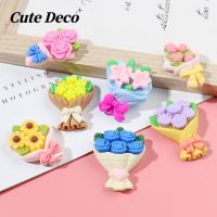 【 Cute Deco】Lovely Bouquet (7 Types) Yellow Flower Bouquet / Camellia Bouquet / Orchid Bouquet Charm Button Deco/ Cute Jibbitz Croc Shoes Diy / Charm Resin Material For DIY
