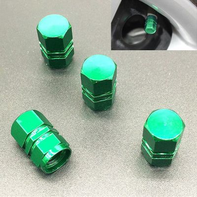 JX LCLYL 4pcs Universal Aluminum Car Wheel Tire Tyre Valve Air Stem Cap Cover Green