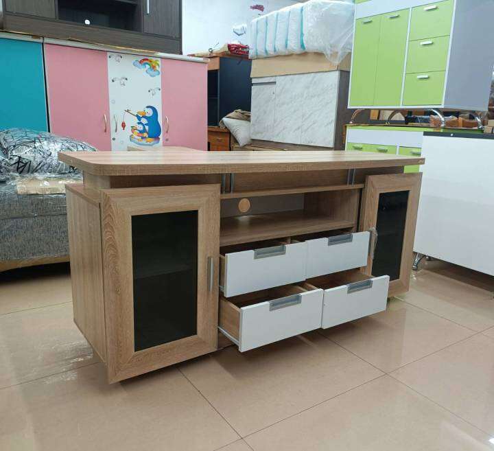 shop-nbl-ชั้นวางทีวี-havana-150-cm-model-tv-150-ดีไซน์สวยหรู-สไตล์เกาหลี-2-บานเลื่อน-4-ลิ้นชัก-สินค้ายอดนิยม-แข็งแรงทนทาน-ขนาด-150x50x75-cm