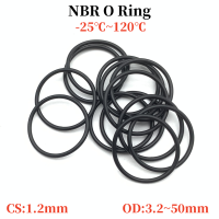 【2023】20pcs Black NBR O Ring Oil Seal Gasket Thickness 1.2mm OD 3.2~50mm Automobile Nitrile Rubber Round Shape Corrosion Resist Washer