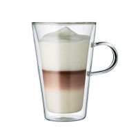 400ml Double walled cup glass mug coffee glasses lead-free glass cup for hot drinks 100℃ boilling hot water safe