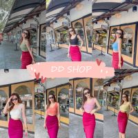 DD SHOPพร้อมส่งD103 เสื้อกล้ามไหมพรม ทรงครอปรัดรูปน่ารัก สีคิ้วมาก