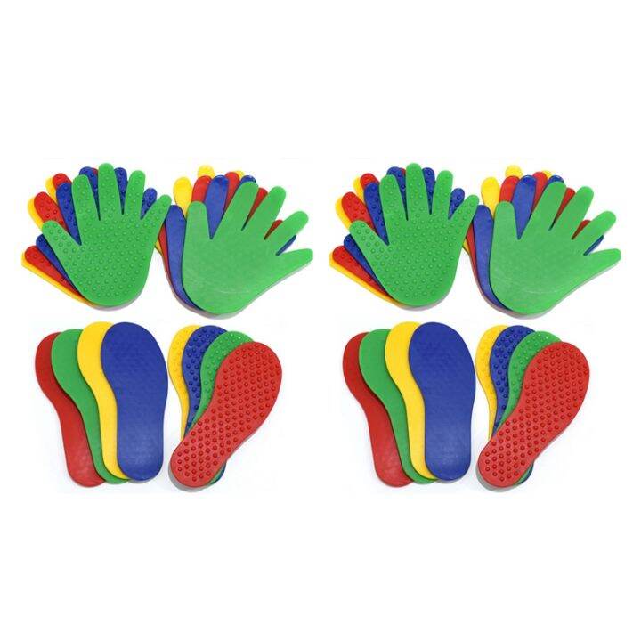 16 Pairs Hands and Feet Game 4 Color Toys for Kids Jump Play Mat Sport