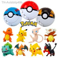 Aolzbiip49h 6 ชิ้น/เซ็ต อะนิเมะรูป Pikachu Squirtle พ็อกเก็ตมอนสเตอร์ Variant Pokeball ของเล่น