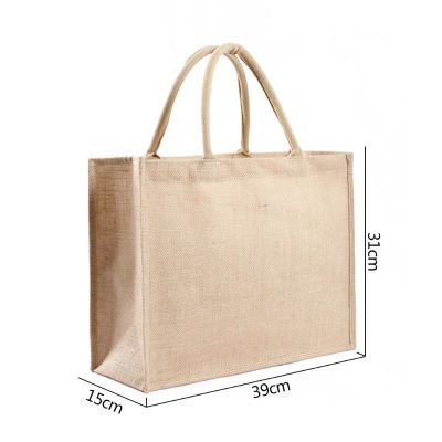Kitchen Reusable Grocery Bags Natural Burlap Tote Bags Jute Bags