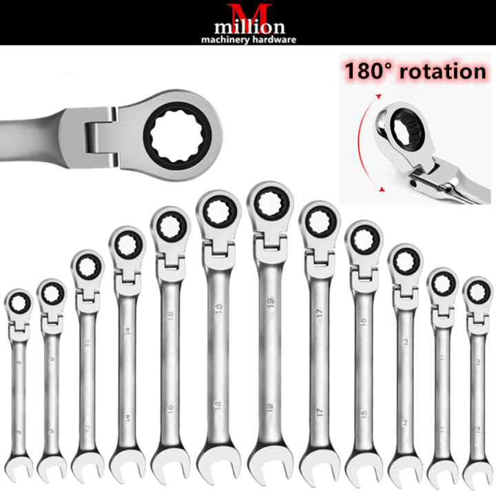 Millionhardware - 6-24mm Flexible Head Gear Wrench Ratchet Combination 