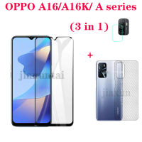 3in 1เหมาะสำหรับ OPPO A16 A15 A15S A16 A9 A5 A17K A17 A95 A52 A92 A53 2020 A57 4กรัม A77 5กรัม A96 A76 A94กระจกเทมเปอร์ + ฟิล์มด้านหลัง + ฟิล์มเลนส์