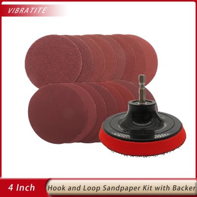 ✤▤❄ 4inch Sanding Disc Set 100mm Hook and Loop SandPaper Backing Pad with M10 Drill Adapter For Polishing Cleaning Rotary Tools