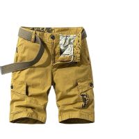 Mens Summer Cotton Army Tactical Cargo Shorts 2023 New Fashion Solid Color Multi-Pocket Casual Short Pants Loose Shorts Men