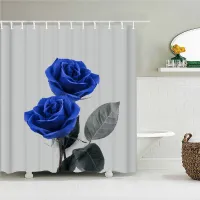 Flowers สี Rose ม่านอาบน้ำกันน้ำม่านห้องน้ำหลายขนาด 240 * 180 ซม. ม่านอาบน้ำพิมพ์ 3D 180 * 180 ซม