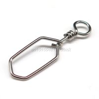 Minfishing 50 100 PCS/Lot Stainless Steel Fishing Snap Square Swivel Fishing Hook Safety Connector Accessories