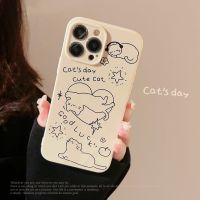 Line cat drop proof phone case tpu silicone for apple iphone 11 12 13 14 pro max