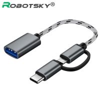 2 In 1 OTG Adapter Cable Micro USB Type C to USB 3.0 Data Transfer Converter Cable Android Phone Charging otg Cable for Samsung