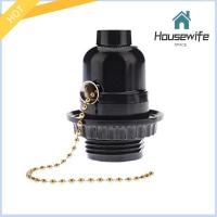 HOUSEWIFE SPACE ฟันครึ่งซี่ Bakelite E27ฐานหลอดไฟ พร้อมสวิตช์ดึง 250โวลต์ ที่วางโคมไฟ มีประโยชน์และดี สีดำสีดำ ซ็อกเก็ตหลอดไฟ โคมไฟโต๊ะ