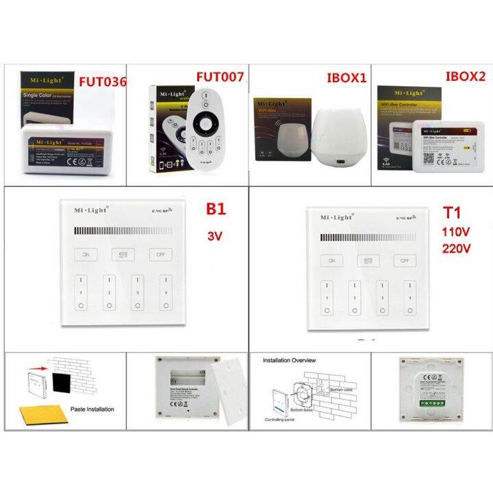 miboxer-รีโมทคอนโทรลสีเดียว4โซนแผงอัจฉริยะ-wifi-สำหรับตัวควบคุมอัจฉริยะแถบไฟ-led-fut036-ibox1-ibox2-b1-t1