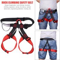 Rock Climbing Harness กีฬากลางแจ้งเอวสนับสนุนครึ่งร่างกายเข็มขัดนิรภัย-สีแดง/สีฟ้า