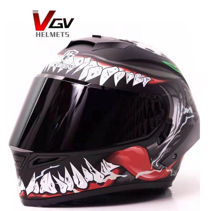 VGV Dual Lens Motorcycle Helmet Full Face Helmet Double Visor Helmet
