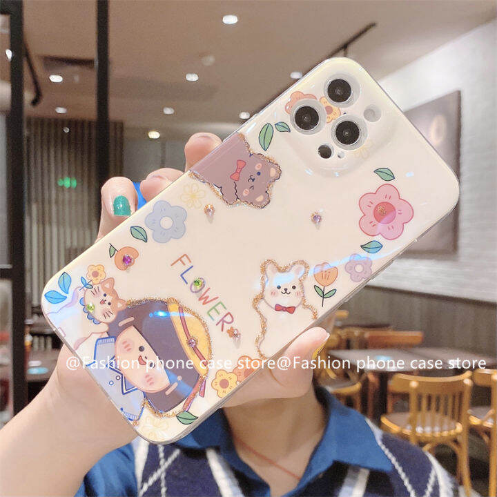 phone-case-เคส-realme-11-11x-realme11pro-realme-11-pro-plus-5g-4g-nfc-แวว-rhinestone-หรูหราน่ารัก-sun-girl-เคสนิ่มลายการ์ตูน2023