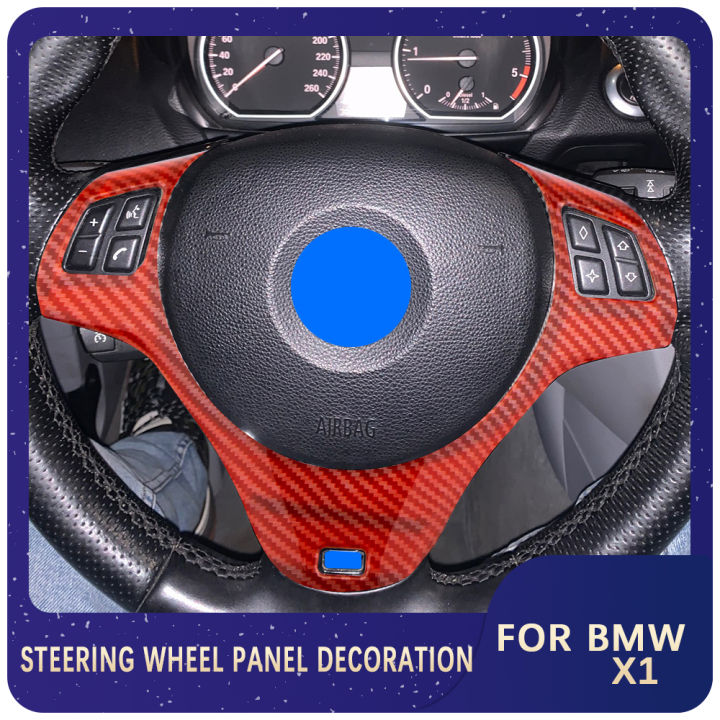 Carbon Fiber Car Steering Wheel Panel Cover Trim Sticker for BMW 1Series 3  Series E87 E90 E92 E93 2005 - 2012 Accessories