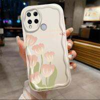 เคสสำหรับ REALME C15ดอกทิวลิปลายคลื่นไอศครีมเคสเคสโทรศัพท์นิ่มสาวน่ารัก