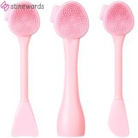 STINEWARDS Clay Skin Care Facial Beauty Double-Ended Brush Face Scrubber Silicone