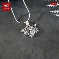 MT จี้เงินแท้ รูปวัว (ขยับได้) งานรมดำ Solid 925 Sterling Oxidized Silver Cow Movable Pendant (sp026) MT Jewelry มณีธารา