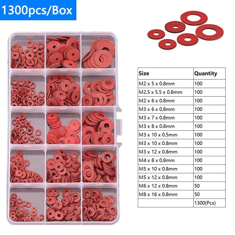 2000 Pieces M4*12*0.8mm Red Paper Washer Insulation Washer 