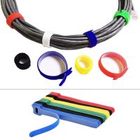 【CW】 50pcs Colored Reusable Ties Hook And Loop Fastener Double Sided Tape Nylon Velcros Cable Ties Velcros Strap Wire