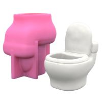 Toilet Shapes Concrete Silicone Pot Mold Succulent Flowerpot Clay Cement Plaster Molds DIY Home Garden Flower Pots Mold