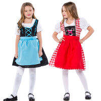 สาวเทศกาล Dirndl Oktoberfest เครื่องแต่งกายขบวนพาเหรดแบบดั้งเดิม Wench ชุดคอสเพลย์ฮาโลวีนเวทีแสดงชุดแฟนซีปาร์ตี้