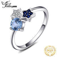 Jewelrypalace Star ของแท้ Blue Topaz สร้าง Blue Spinel 925แหวนเงินสำหรับผู้หญิงแฟชั่นค็อกเทลอัญมณีเครื่องประดับ