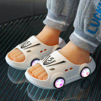 Warrior Kids Luminous Slippers Summer Sandal Indoor Outdoor Soft Anti-slip Cartoon Car Kids Shoes Personality Children Sandals2023
