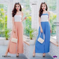 TW9295 Jumpsuit จั๊มสูทยาวสายเดี่ยวผ่าข้างขา