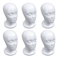 6X Female Foam Mannequin Head Model Hat Wig Display Stand Rack White