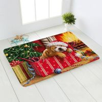 Doormat Christmas Snowman Santa Anti-slip Absorb Water Bath Mat Bathroom Home kitchen Bedroon Floor Mat Entrance 40*60c