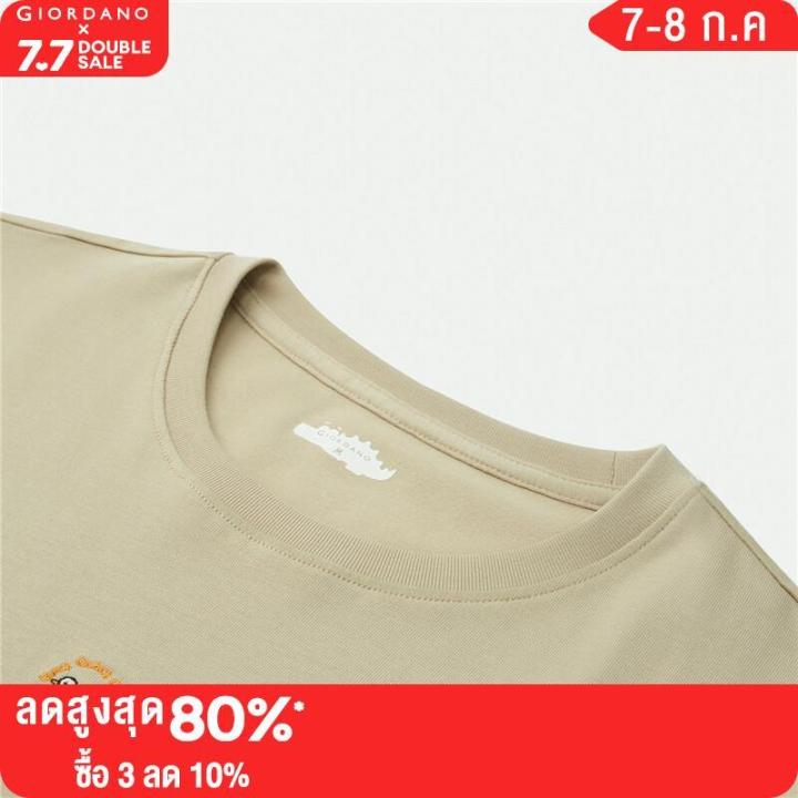 giordano-women-t-shirts-cute-small-lazy-animal-embroidery-basic-tee-crewneck-summer-short-sleeve-cotton-casual-tshirts-05393385