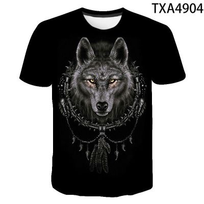 Wolf Print T-shirt For Men And Women Fashion Short Sleeve Casual Shirt Printed T-shirts For 100% Cotton Gildan