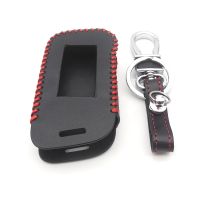 ♟▬♂ A93 Leather Key Case For Starline A93 A63 A39 A36 Car LCD Alarm Remote Controller Keychain Cover Hand-Made Style Accessories