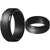 2Pcs 8Mm Camouflage Black Men Silicone Cool Rings Women Rubber Wedding Ring Environmental Sports Ring - 8 &amp; 10