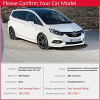 (CAR CHRIME TRIM Yangwmnlifuzhangxiaoyao) สำหรับ Opel Vauxhall Zafira C Tourer Present 2012 ~ 2019ฝาครอบที่จับประตูชุบโครเมียมภายนอกเครื่องประดับตกแต่งรถ Car อุปกรณ์เสริม2013 2014 2015 2016